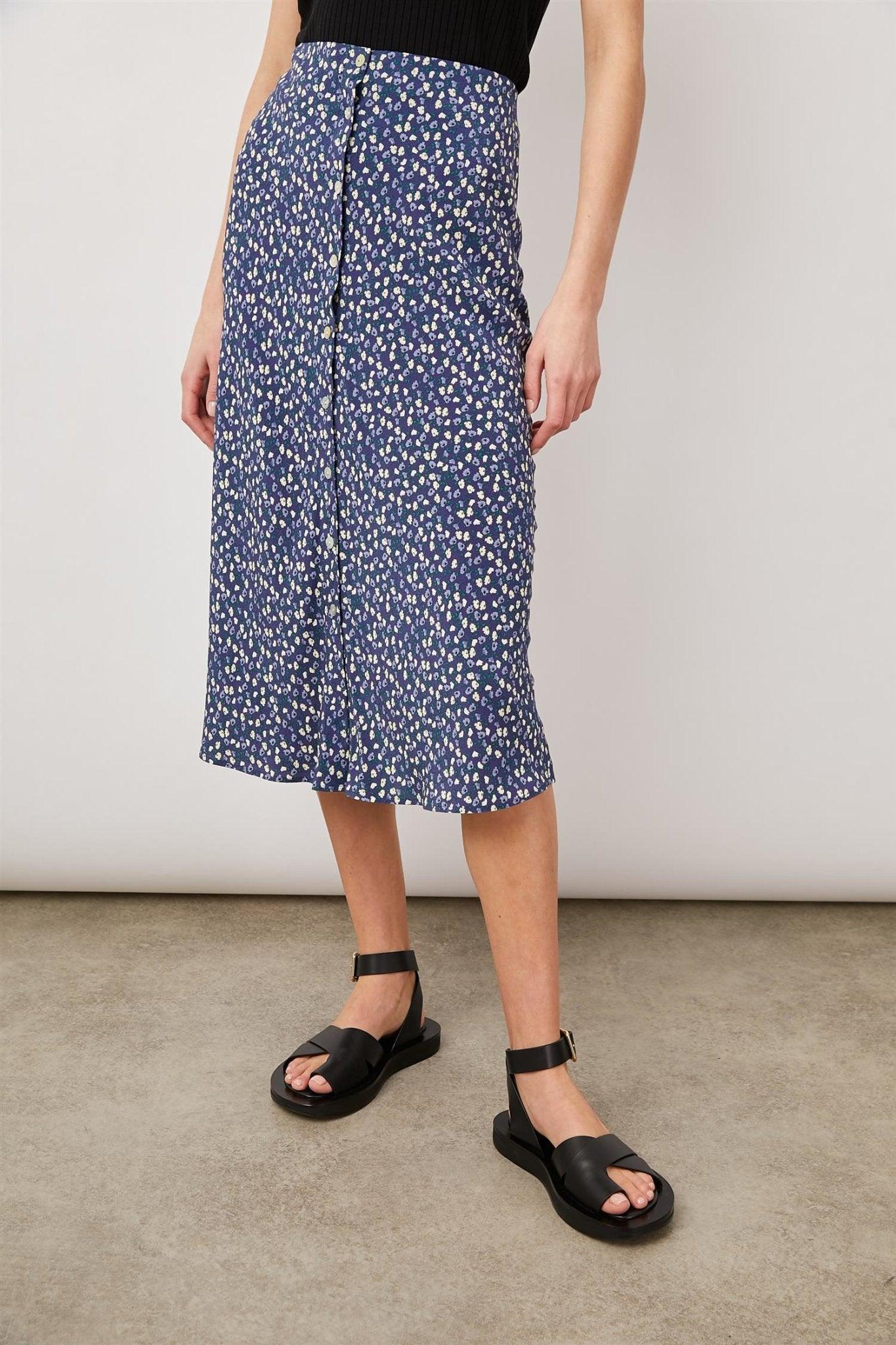 Rosetta Skirt Navy Ditsy Floral - No22 Damplassen