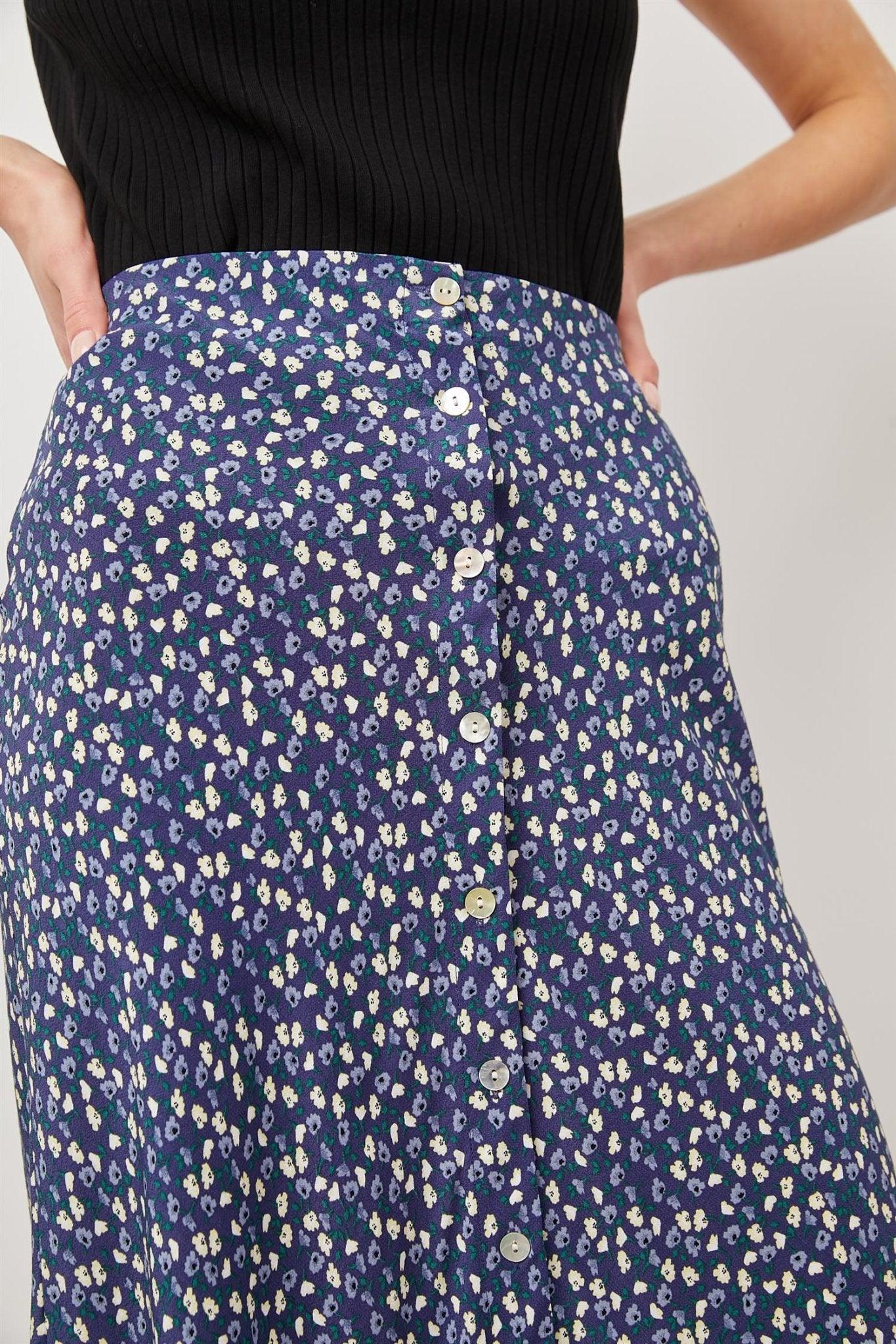 Rosetta Skirt Navy Ditsy Floral - No22 Damplassen
