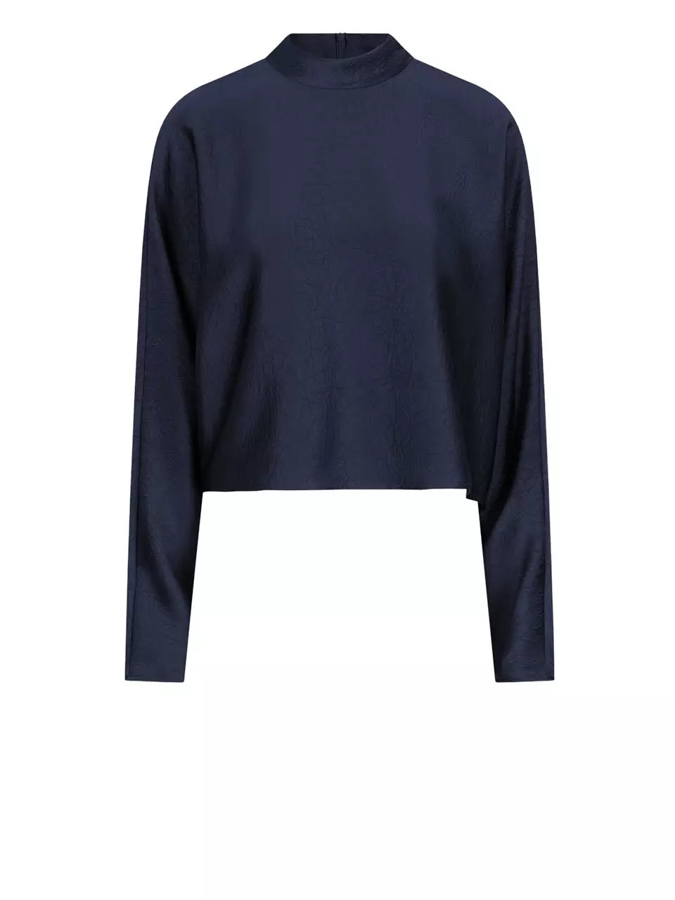Sally Creased Satin Top Nocturnal Blue - No22 Damplassen