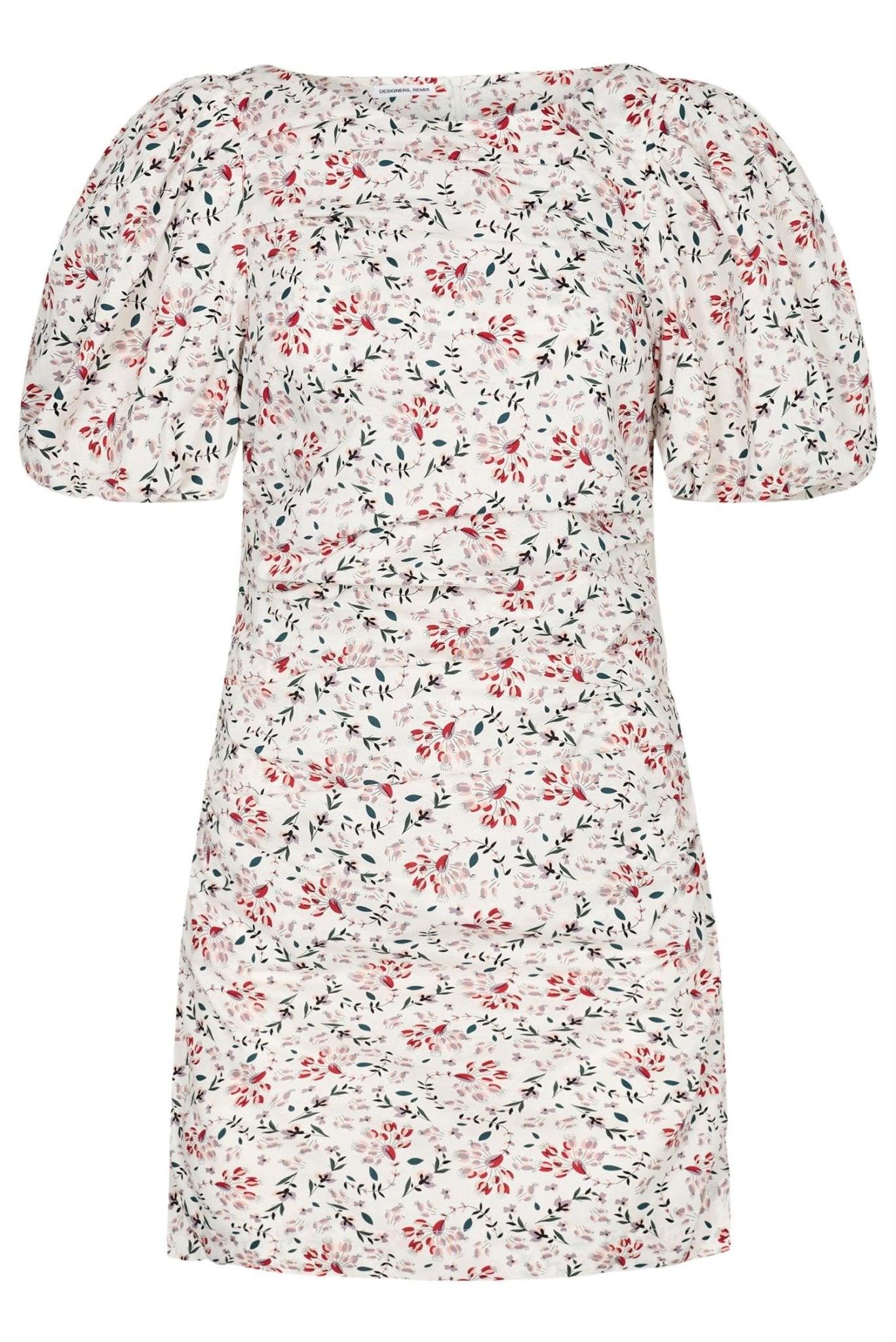 Designers Remix - Sandrine Puff Dress White Flower Print - No22 Damplassen