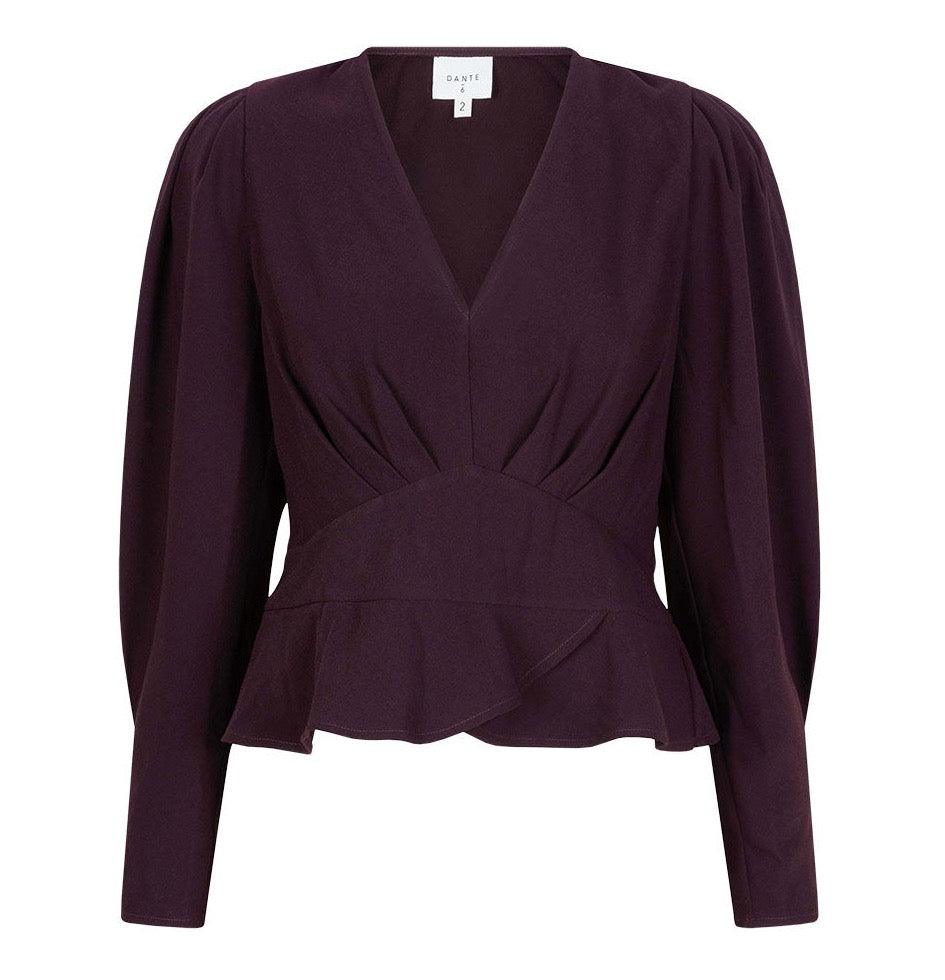 Sawyer Peplum Top Dark Grape - No22 Damplassen