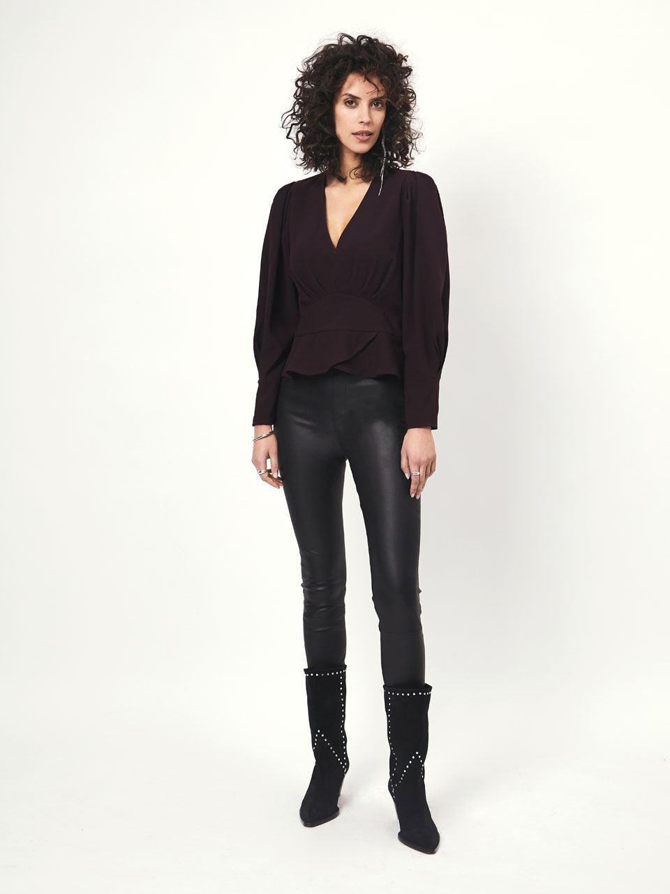 Sawyer Peplum Top Dark Grape - No22 Damplassen