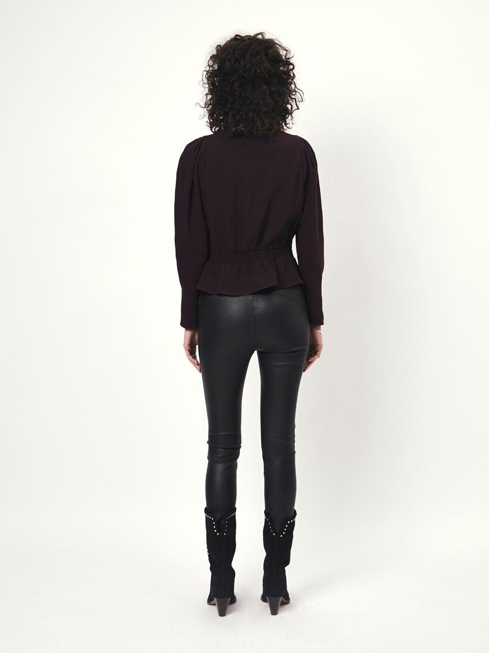 Sawyer Peplum Top Dark Grape - No22 Damplassen