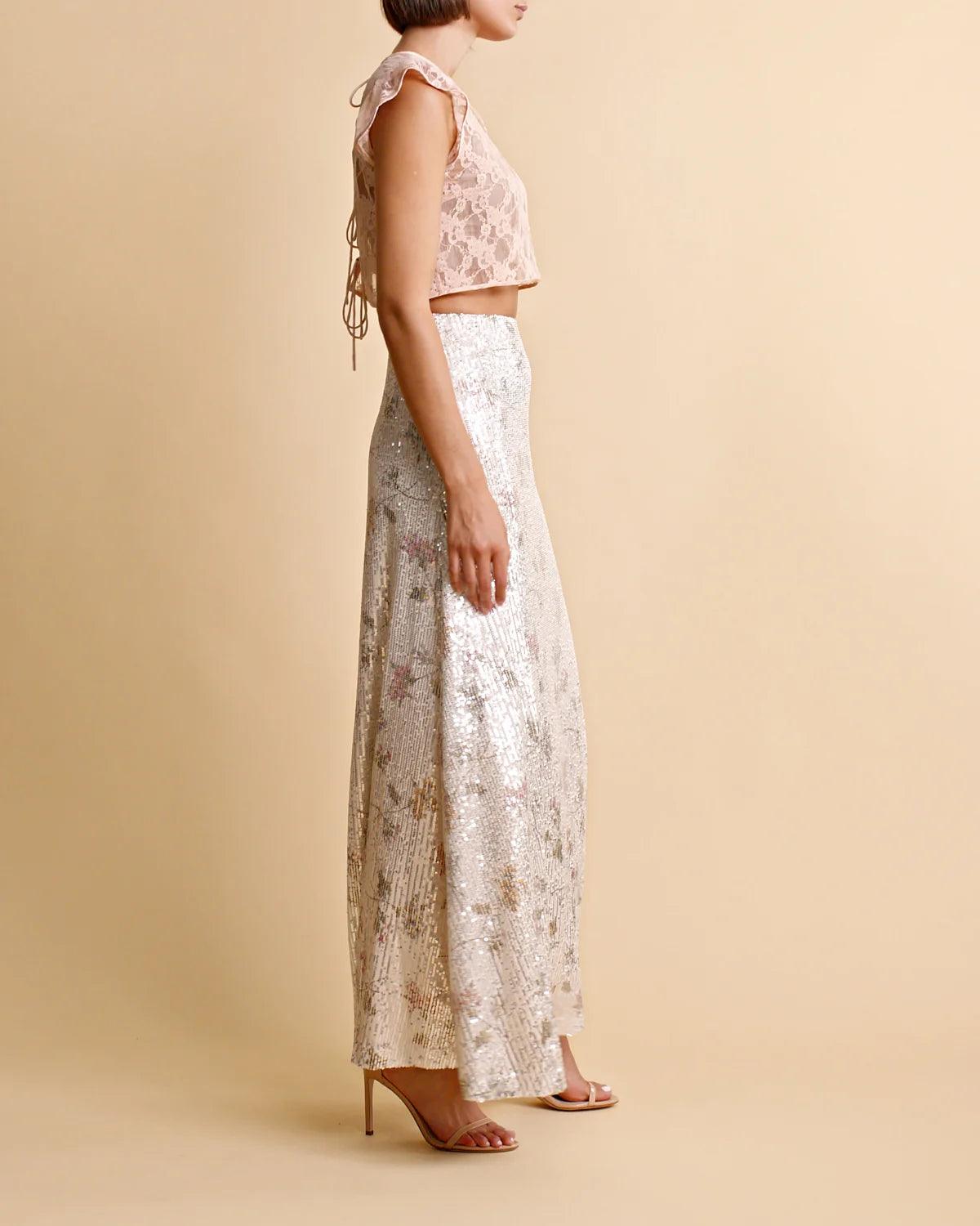 Sequins Maxi Skirt Botanic - No22 Damplassen