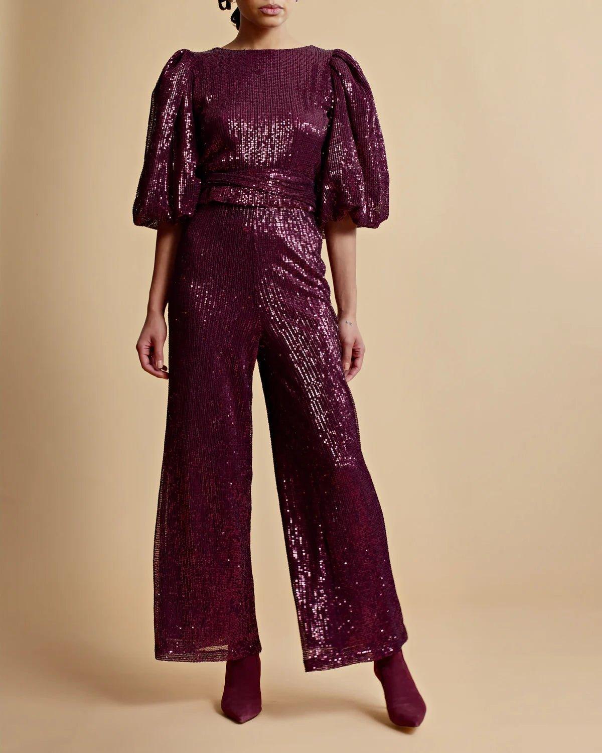 Sequins Pants Plum - No22 Damplassen