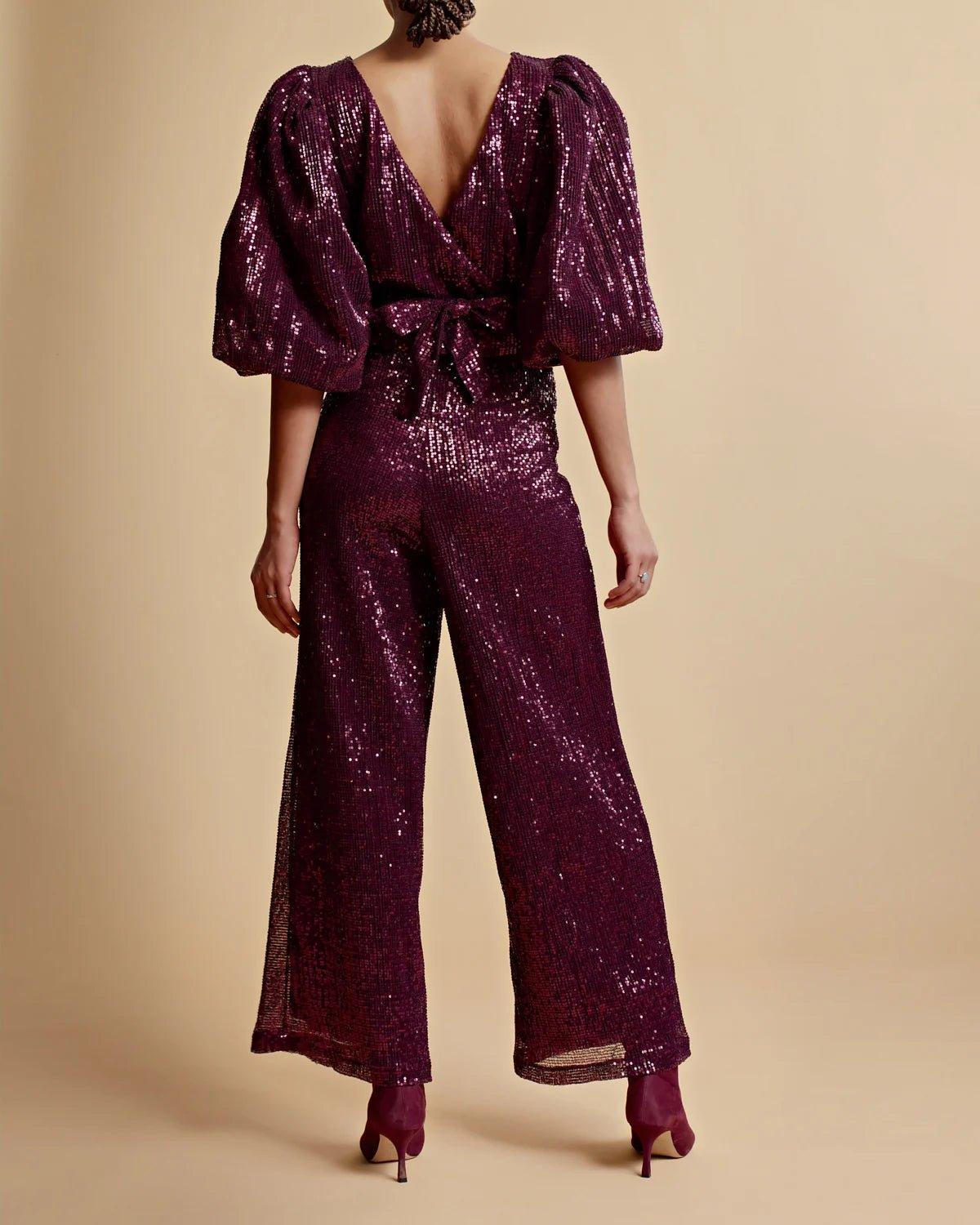 Sequins Pants Plum - No22 Damplassen