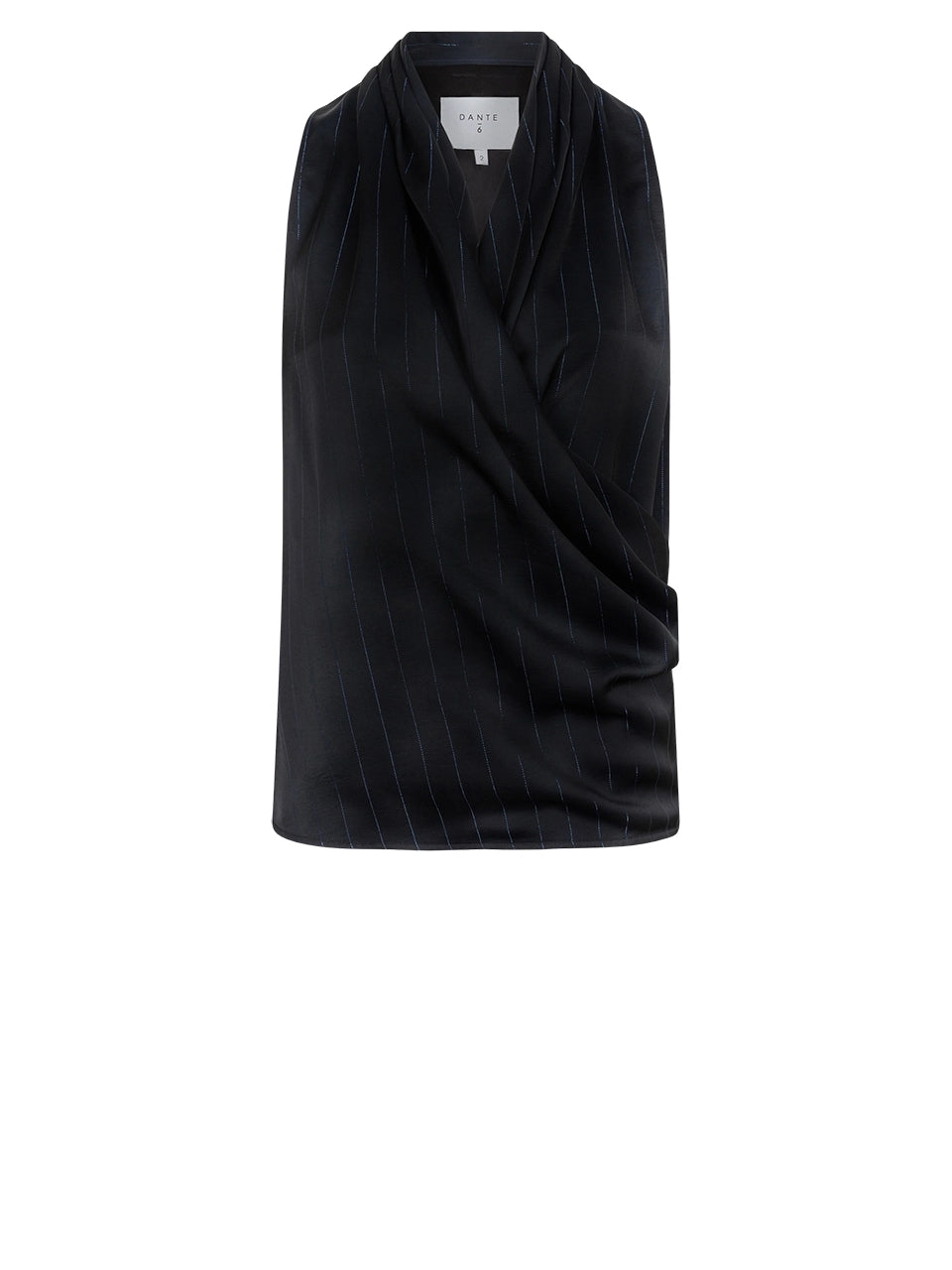 Setia Pinstripe Drapey Top Raven - No22 Damplassen