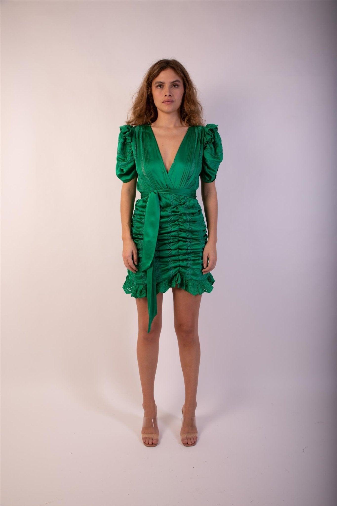 Sienna Lace Dress Green - No22 Damplassen