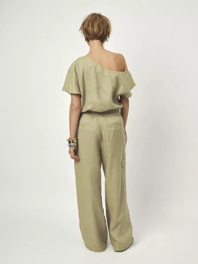 Sirow Off Shoulder Top Aloe Green - No22 Damplassen
