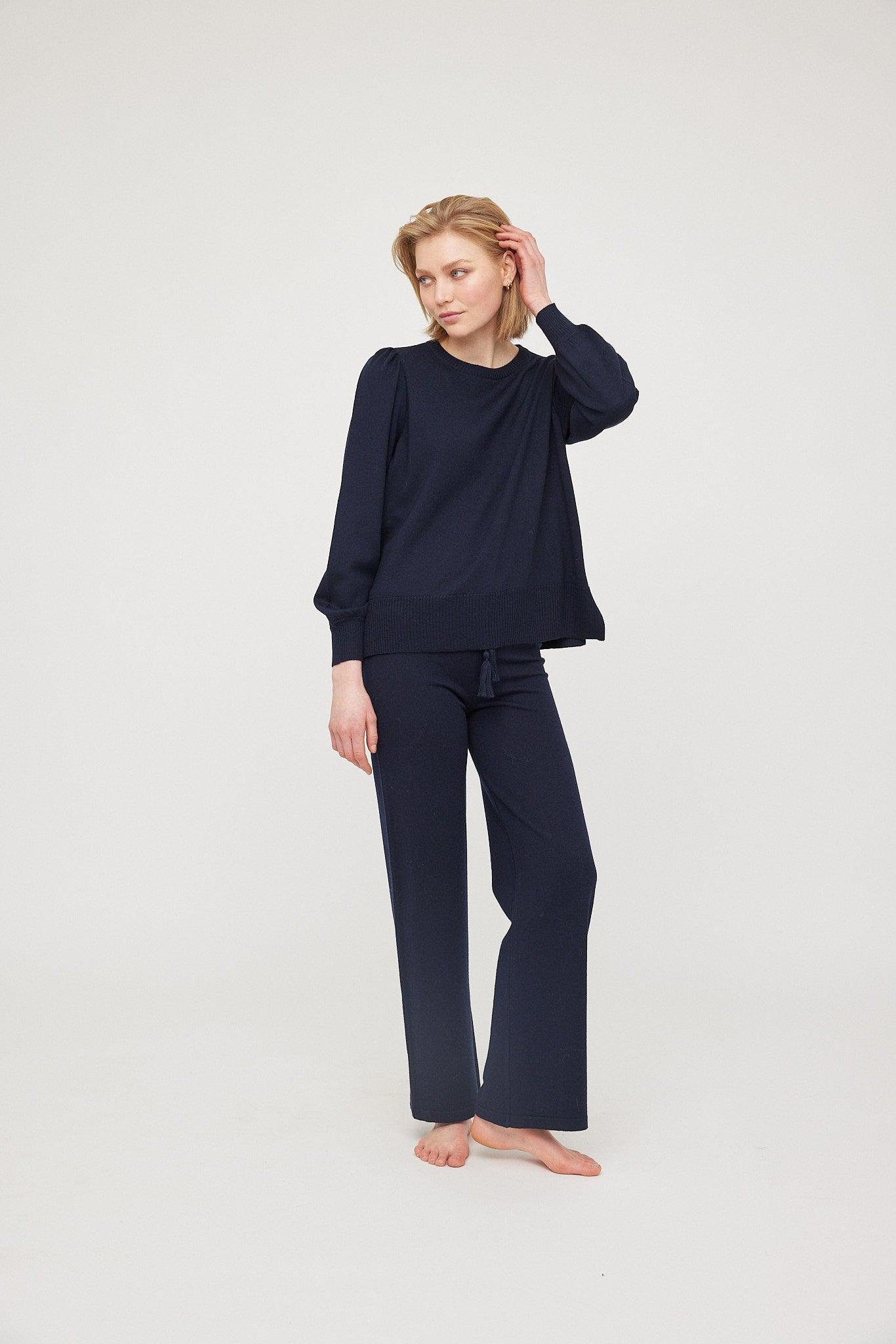 Sonja Merino Sweater Navy - No22 Damplassen