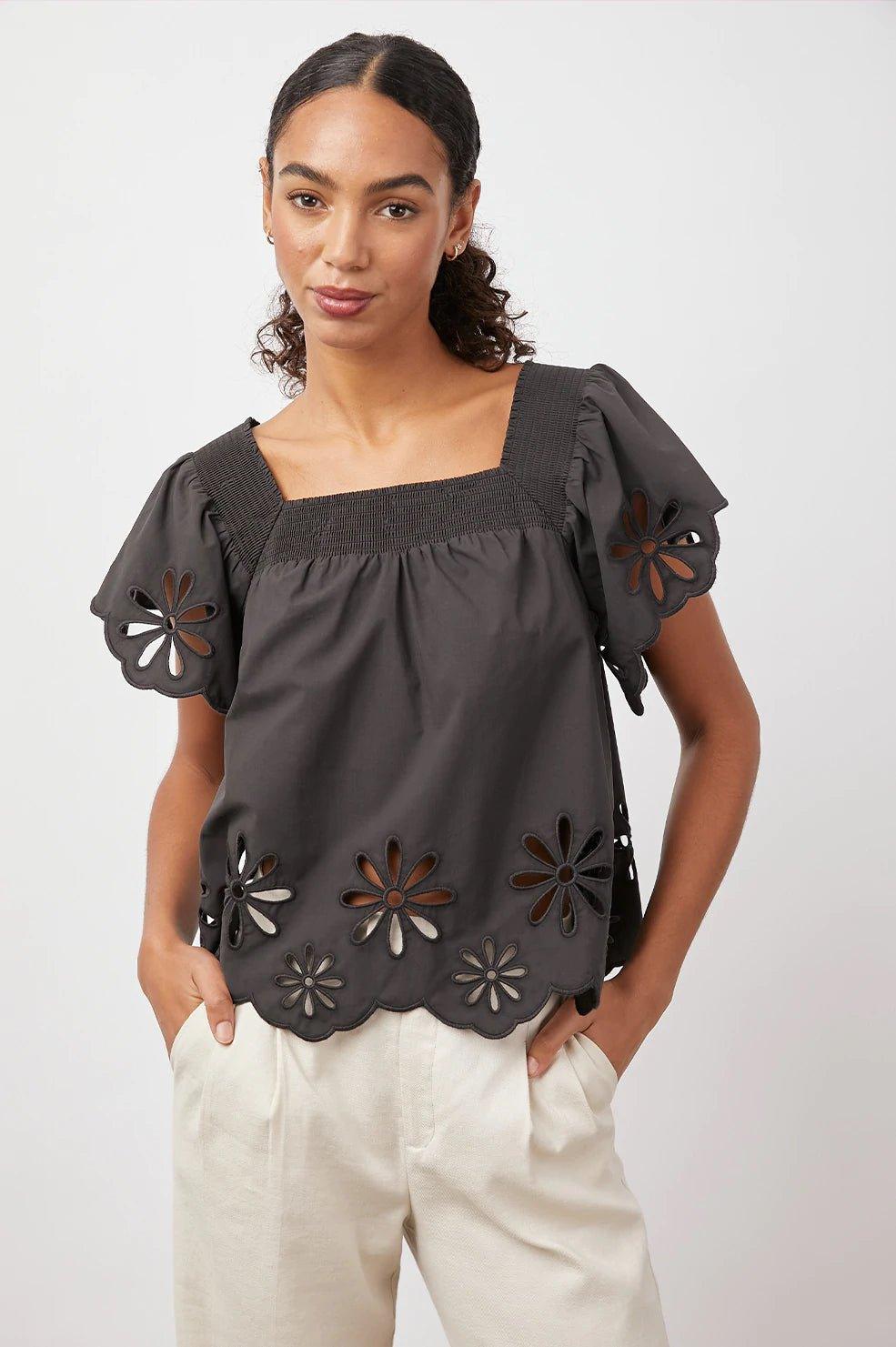 Sonora Top Black Eyelet - No22 Damplassen