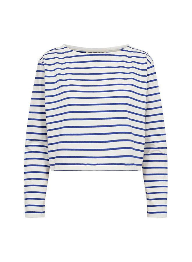 Stacy Blouse White Blue Stripe - No22 Damplassen