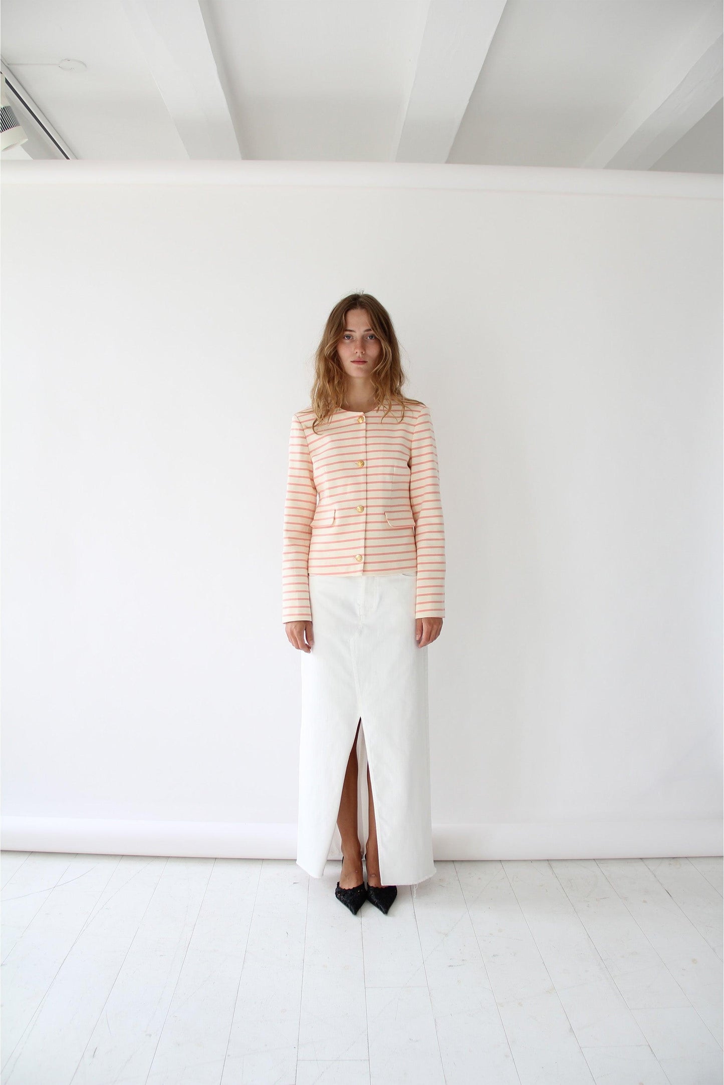 Stacy Jacket Coral Stripe - No22 Damplassen