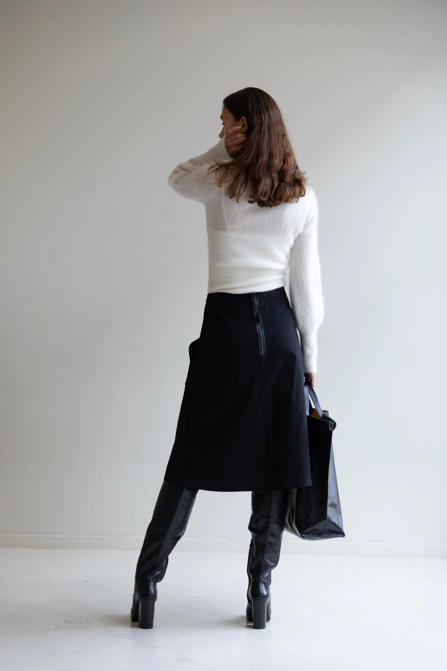 Tailored Flared Skirt Black - No22 Damplassen