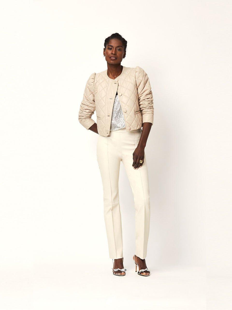 Tatum Leather Jacket Oyster Cream - No22 Damplassen