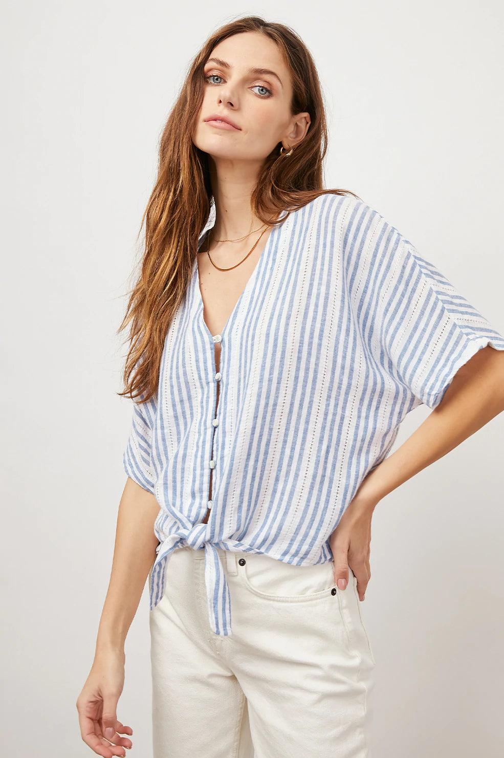 Thea Top Blue Catalina Stripe - No22 Damplassen