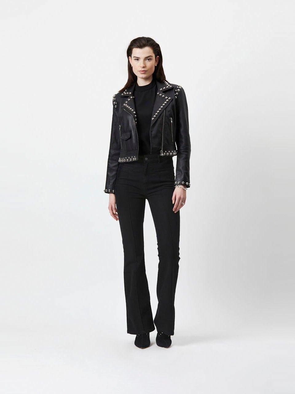 Toujours Studs Leather Jacket Black - No22 Damplassen