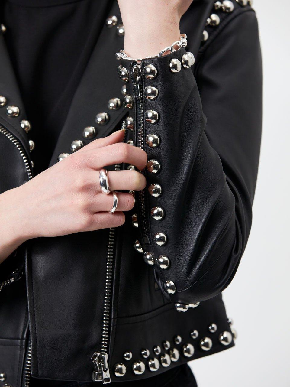 Toujours Studs Leather Jacket Black - No22 Damplassen