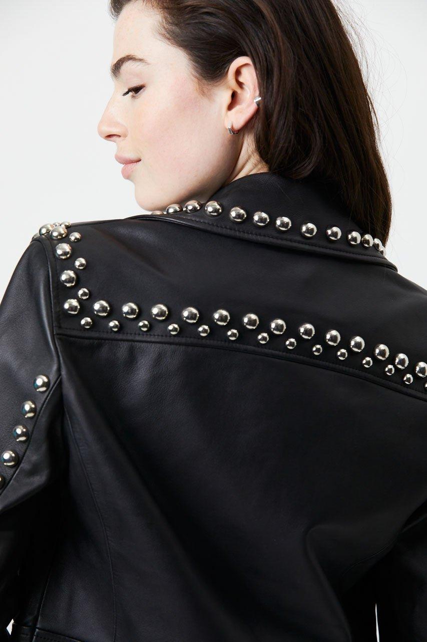 Toujours Studs Leather Jacket Black - No22 Damplassen