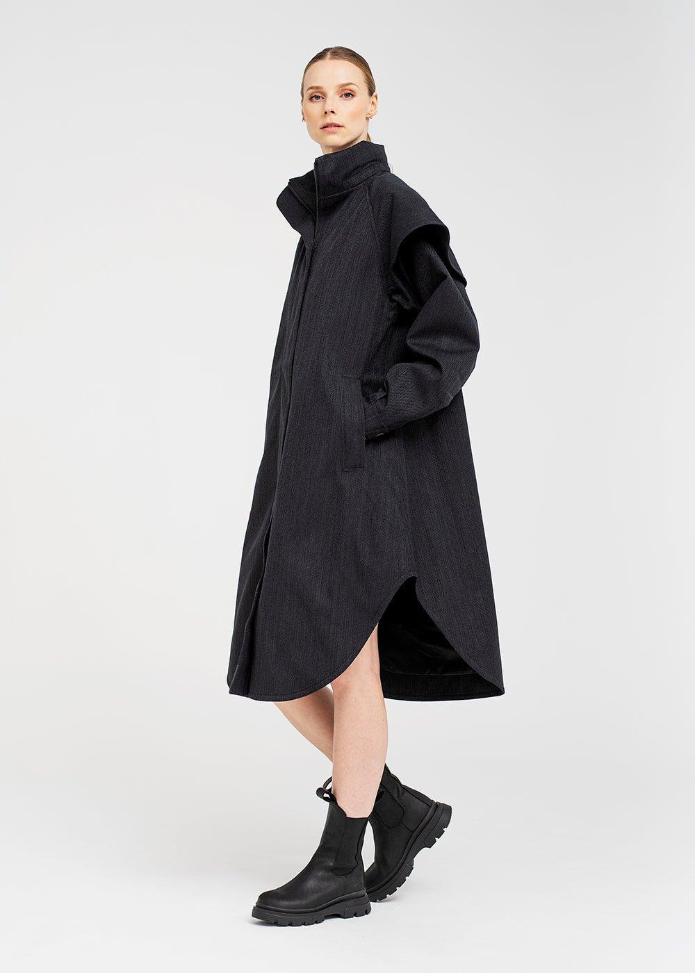 Tyfon Coat Black Tweed - No22 Damplassen