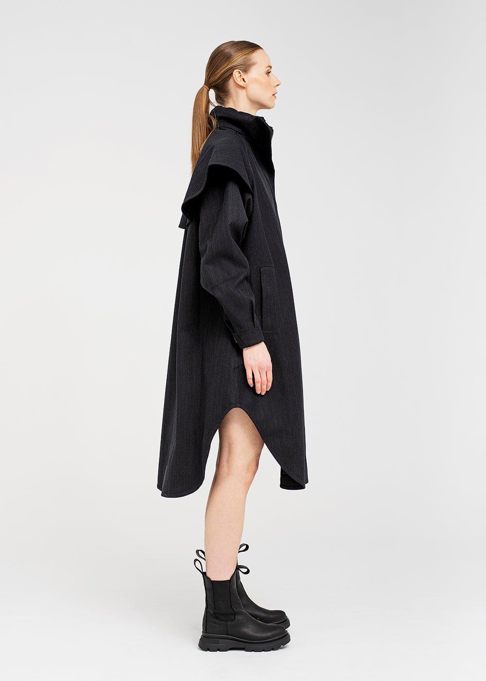 Tyfon Coat Black Tweed - No22 Damplassen