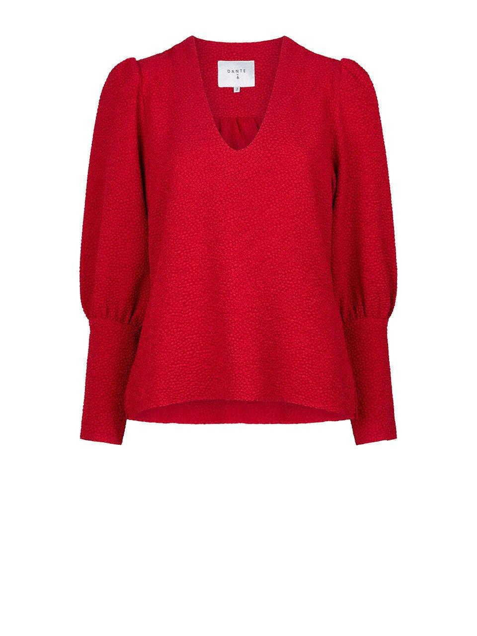 Valentin Structure Blouse Pure Red - No22 Damplassen