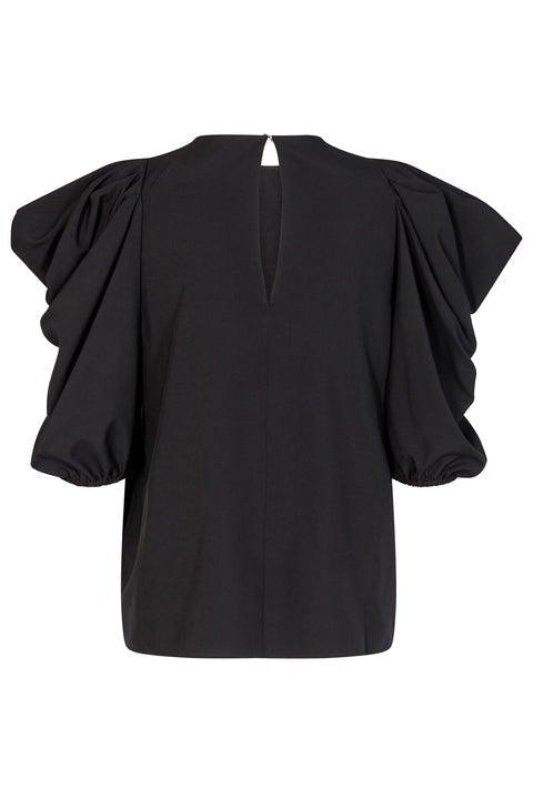 Designers Remix - Valerie Puff Sleeve Top Black - No22 Damplassen