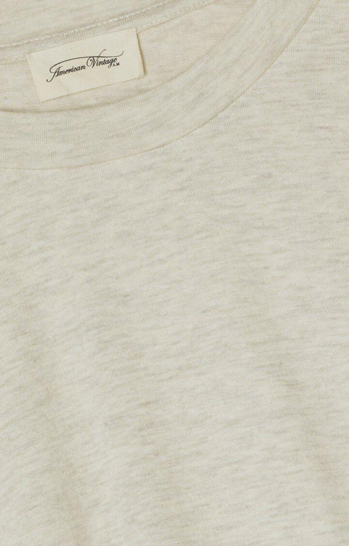 Lysegrå t-skjorte i bomull med rund hals og diskret American Vintage-merkelapp.