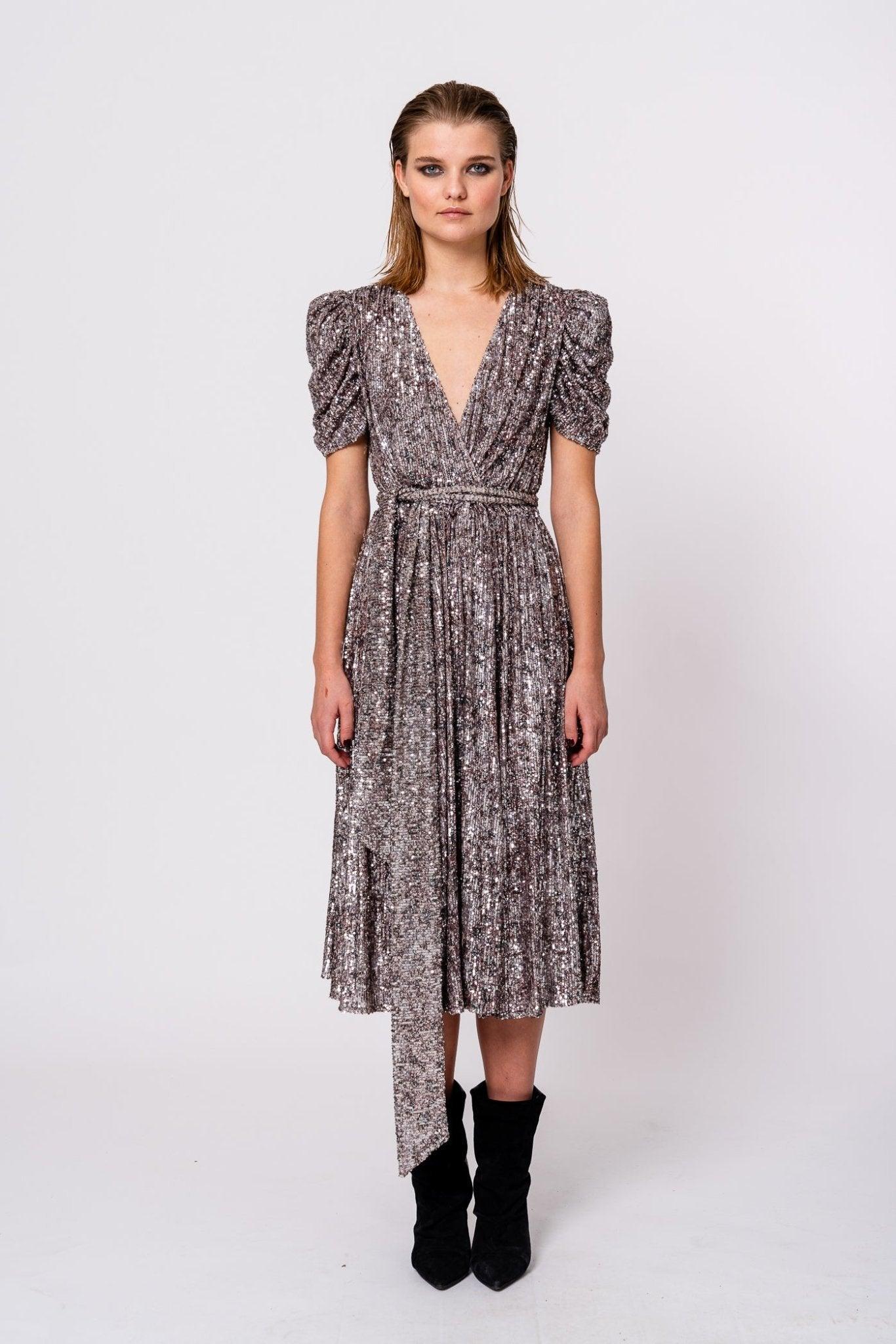 Zena Dress Vintage Grey Sequins - No22 Damplassen