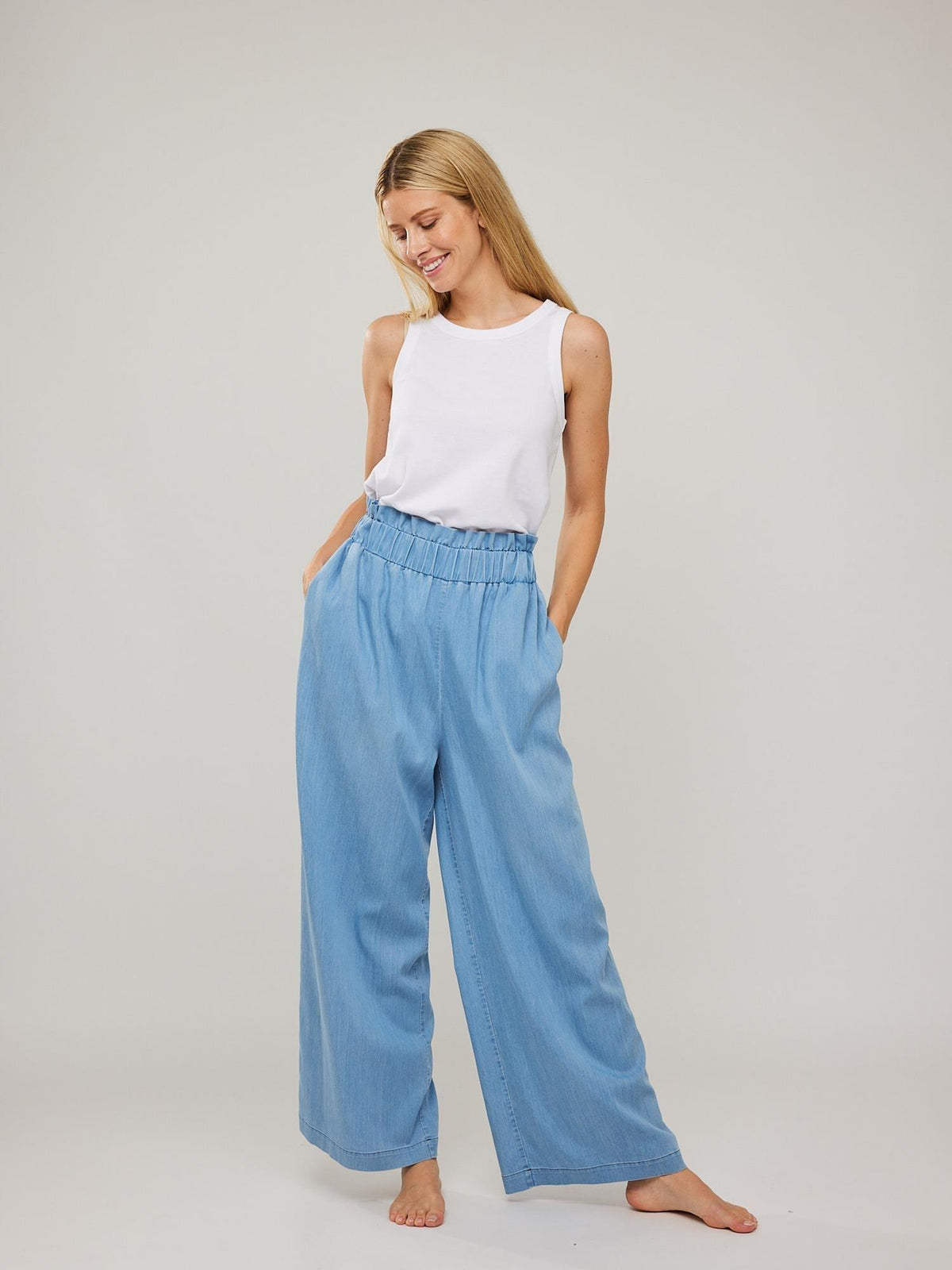 Zoe Denim Pants Blue Denim - No22 Damplassen