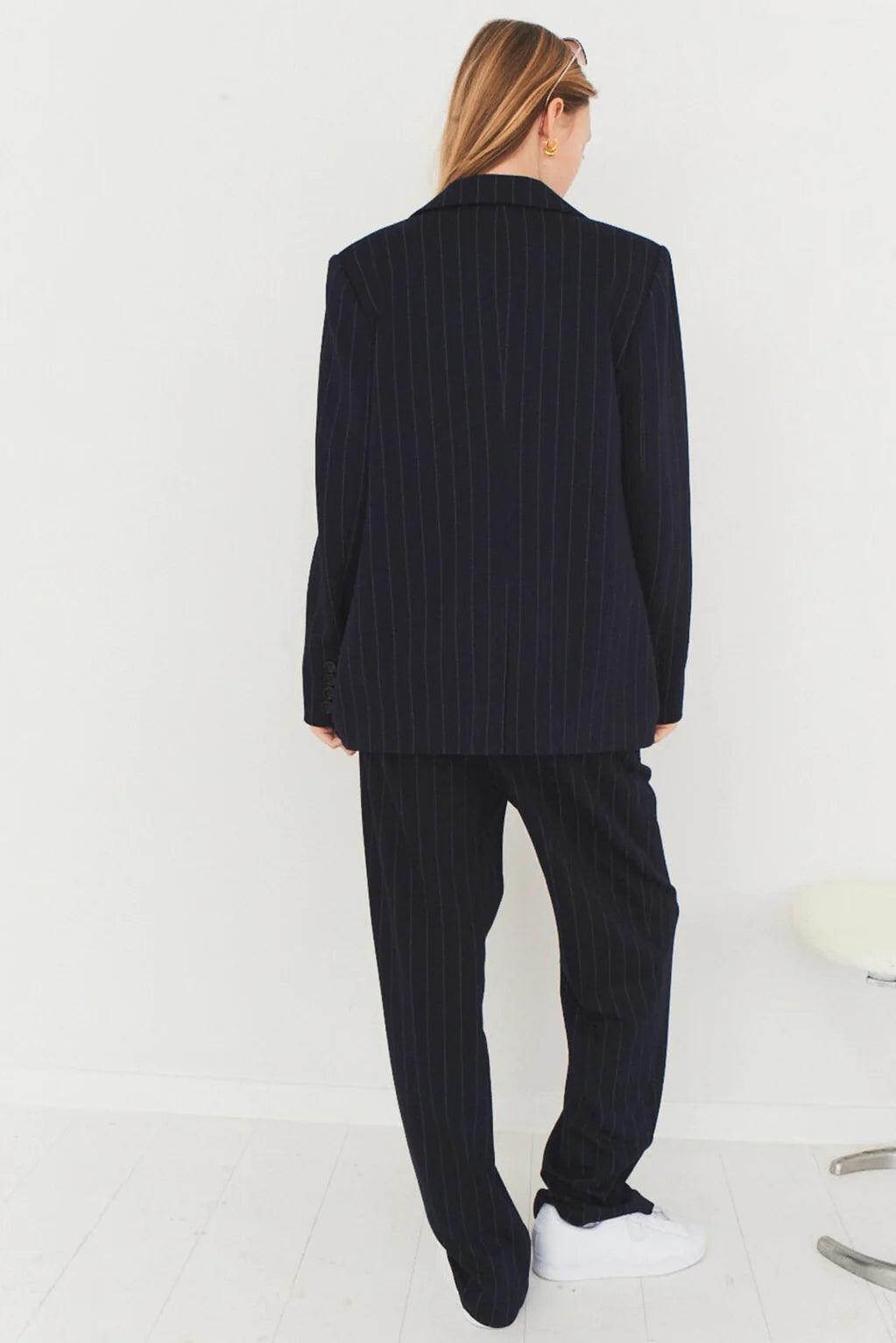 Zoe Pants Navy/White Pinstripe - No22 Damplassen