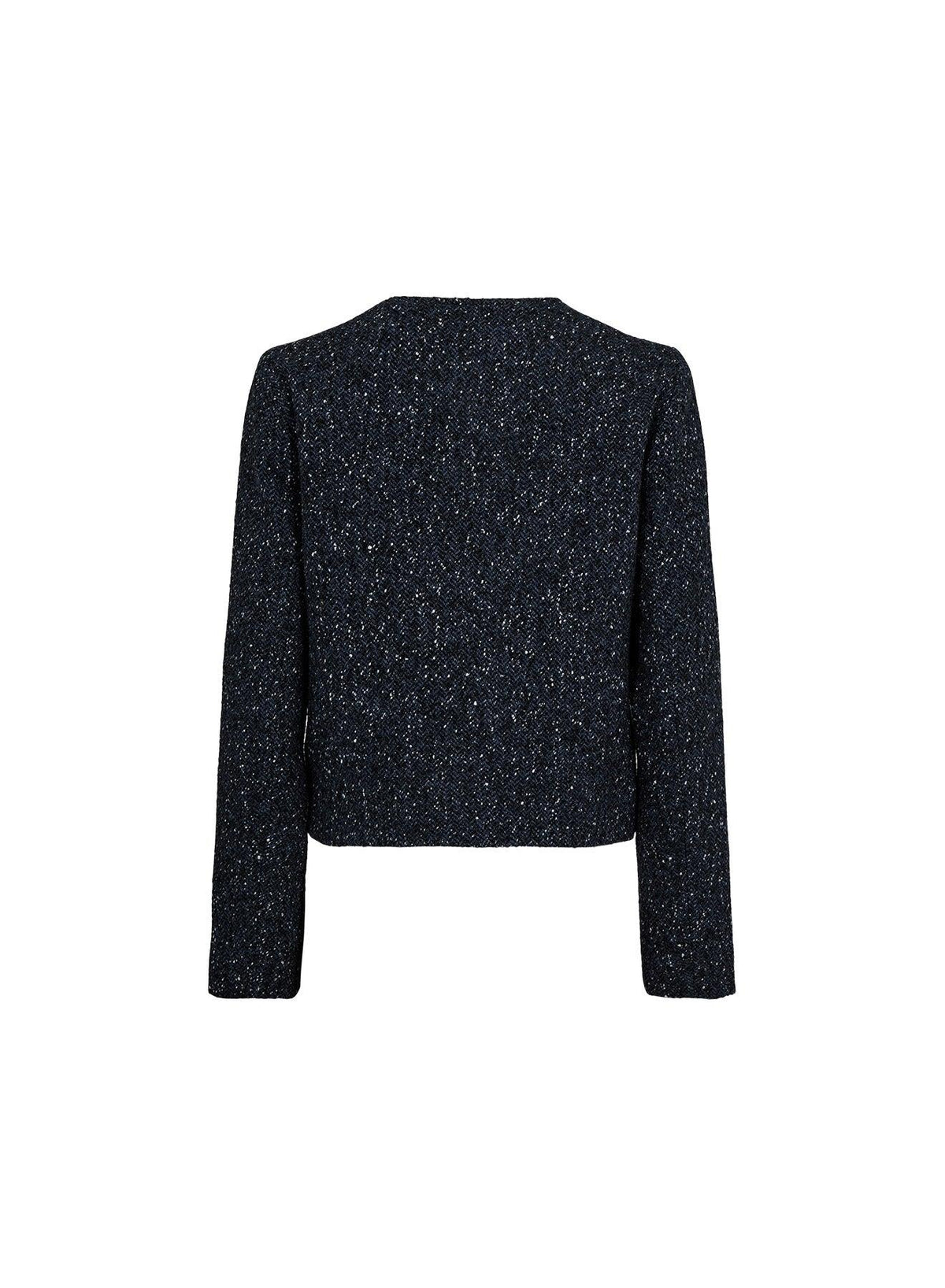 Amalia Jacket Navy Bouclé Herringbone - No22 Damplassen