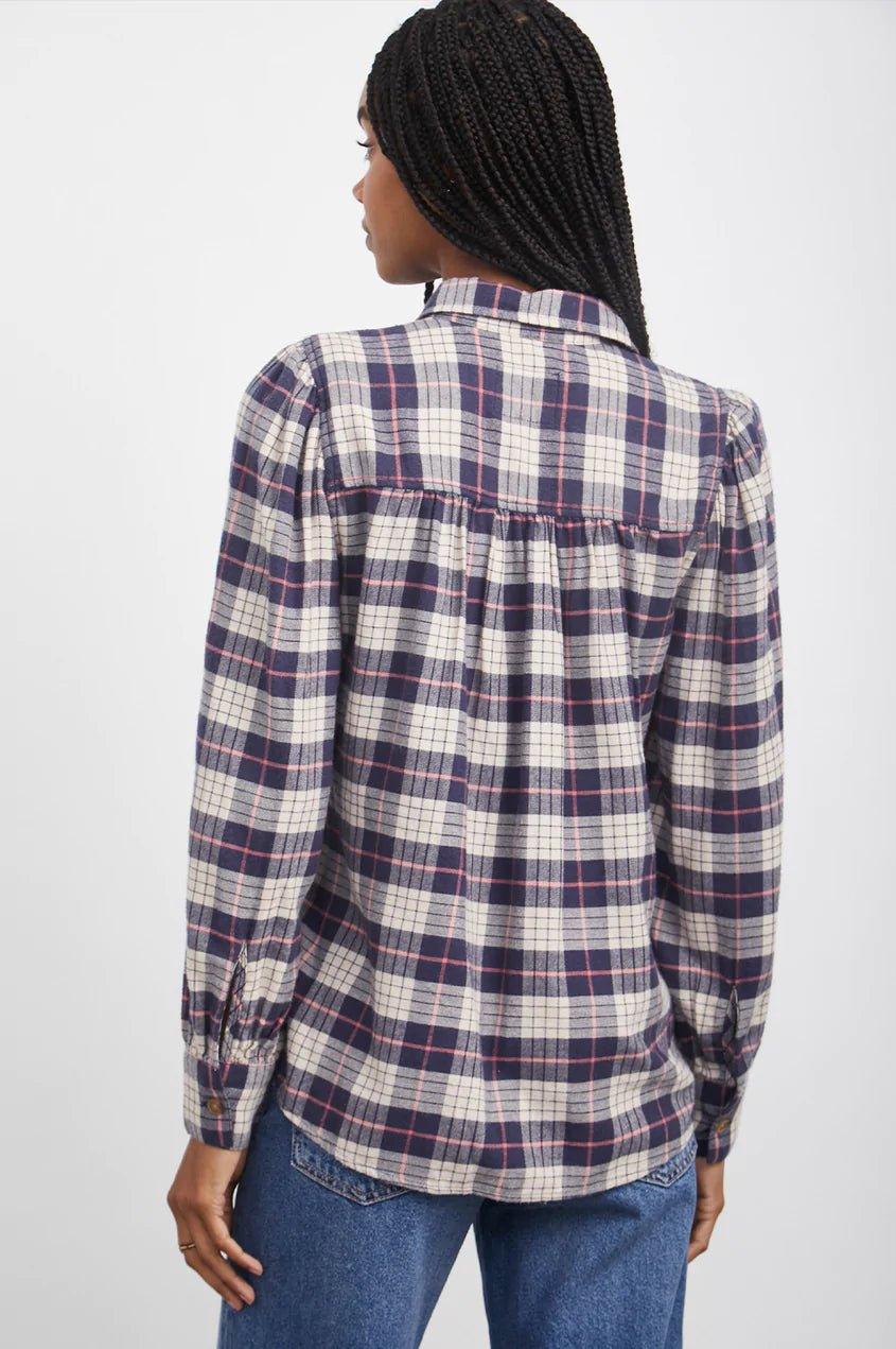 Angelica Shirt Almond Pink Navy - No22 Damplassen