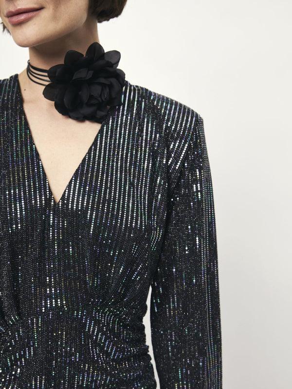 Arcy Sparkling Party Dress Raven
