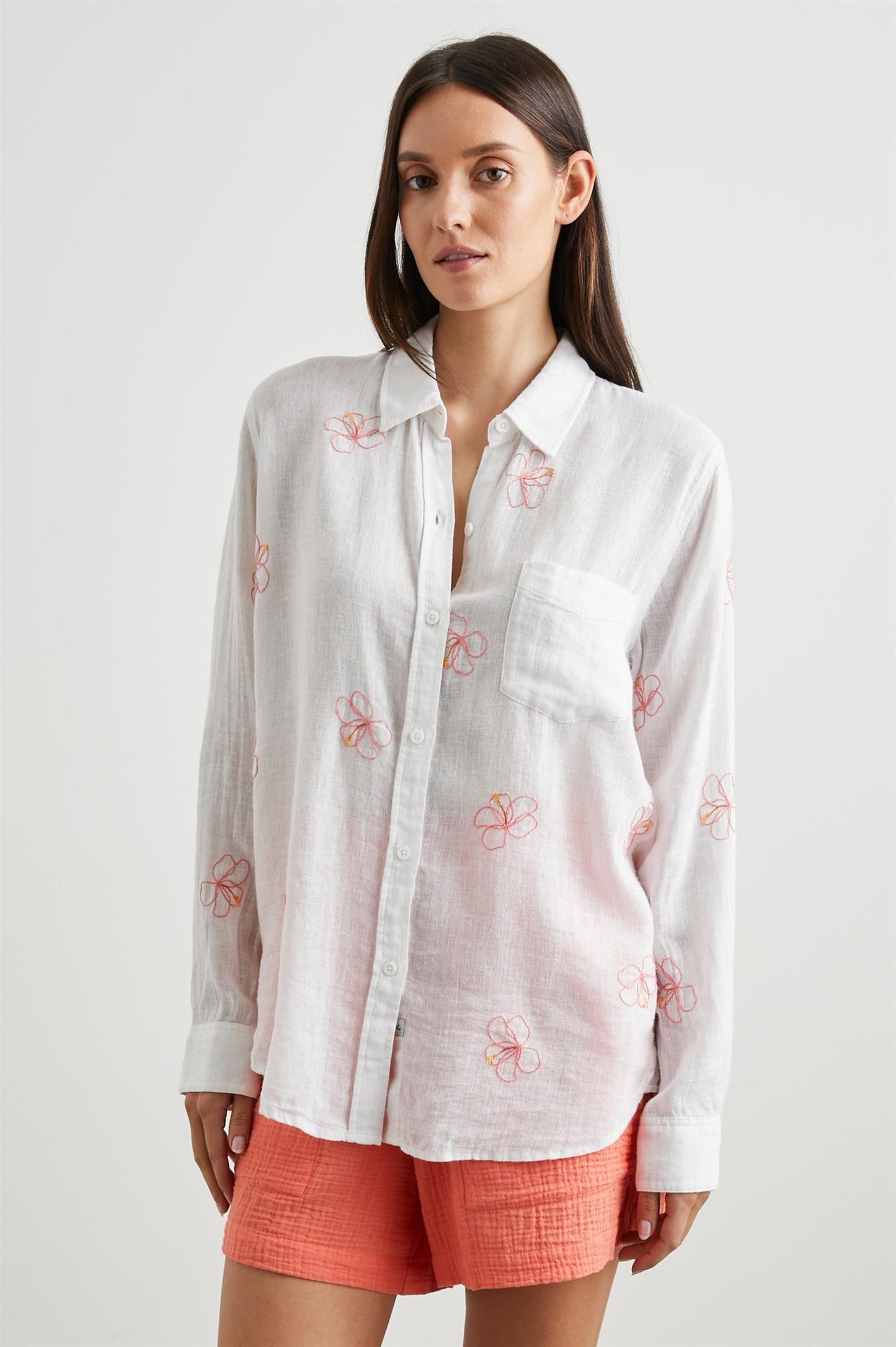 Charli Shirt Hibiscus Embroidery - No22 Damplassen