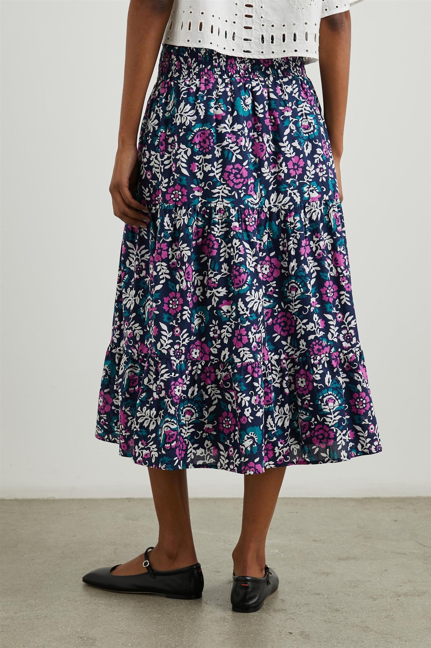 Edina Skirt Woodblock Floral - No22 Damplassen