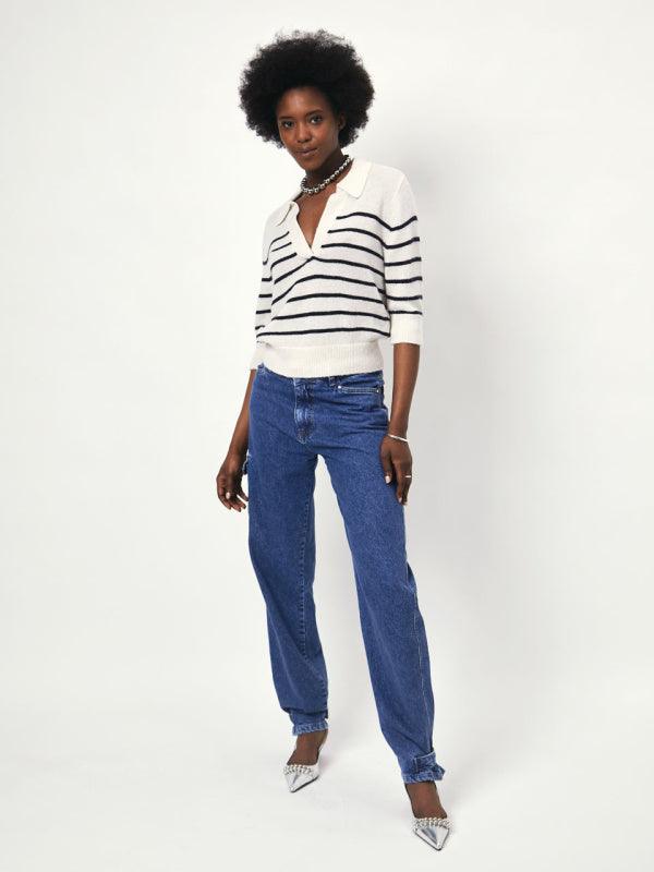 Jackey Knitted Polo Shirt Butter Cream - No22 Damplassen