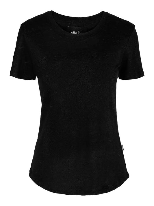 Jane Linen Tee Black - No22 Damplassen