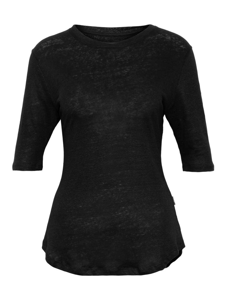 Karina Linen Tee Black - No22 Damplassen