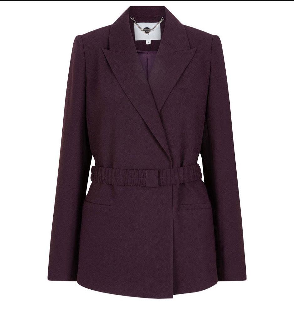 Memoire Belted Blazer Dark Grape - No22 Damplassen