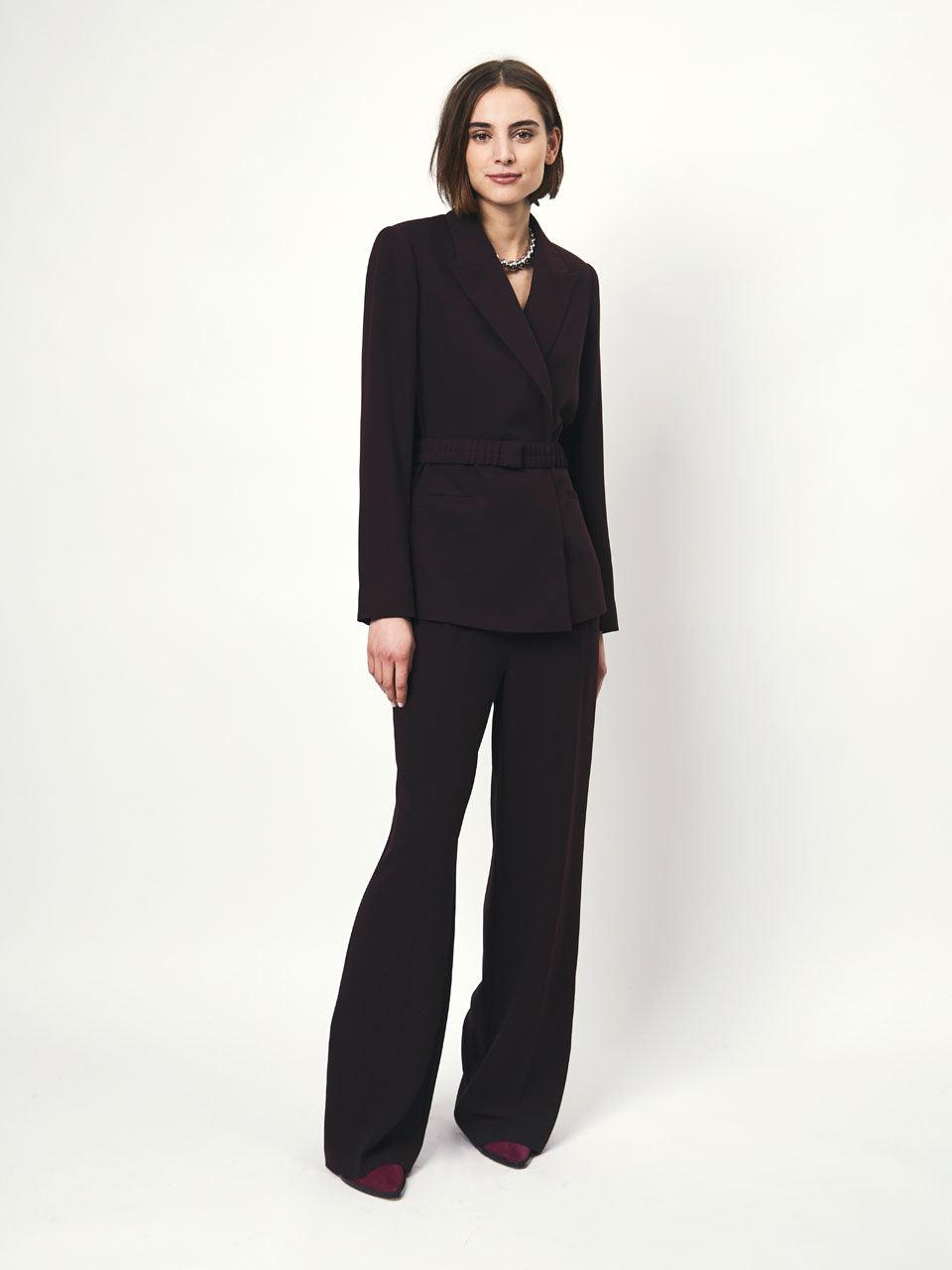 Memoire Belted Blazer Dark Grape - No22 Damplassen