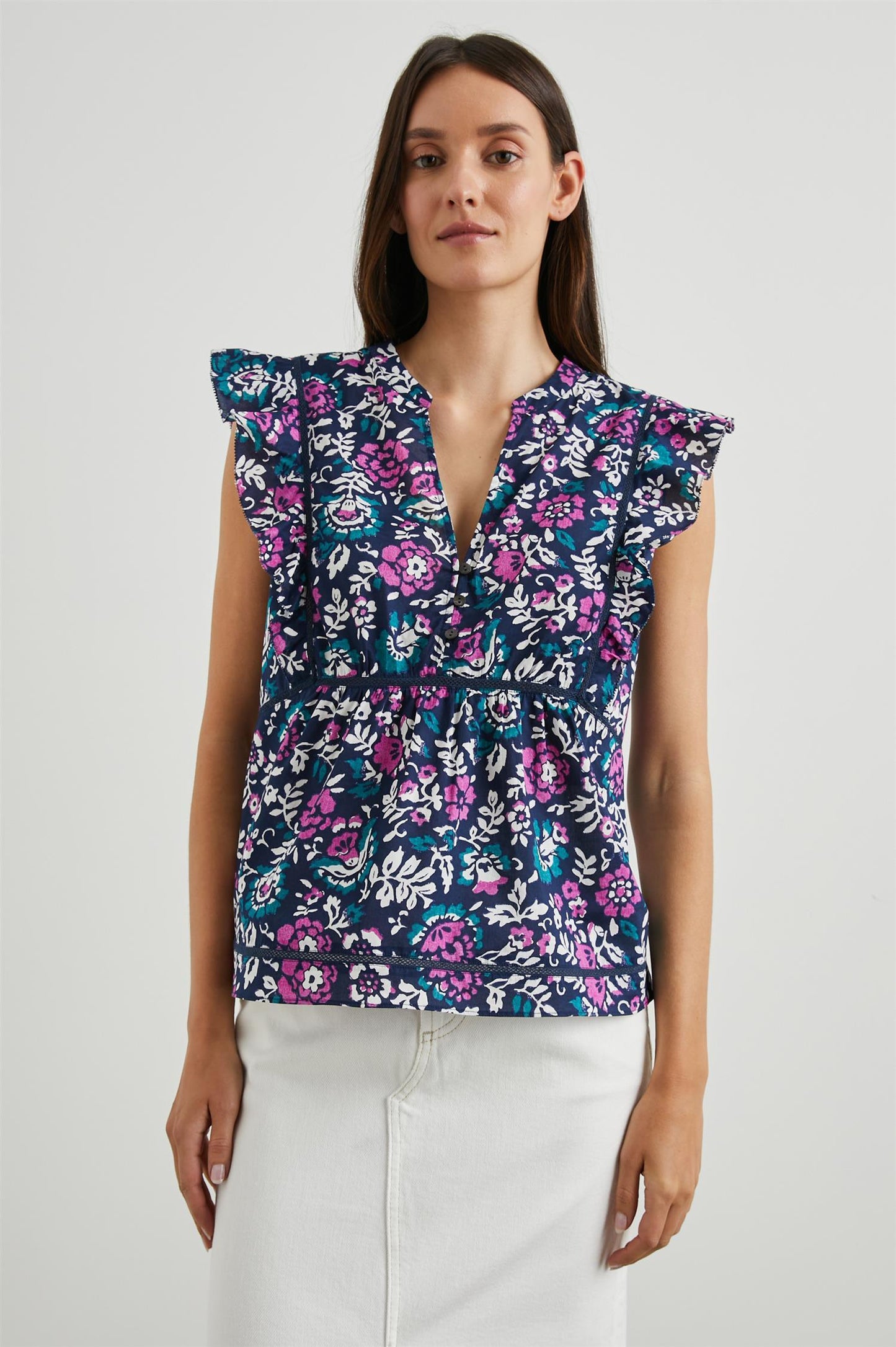 Misha Top Woodblock Floral - No22 Damplassen