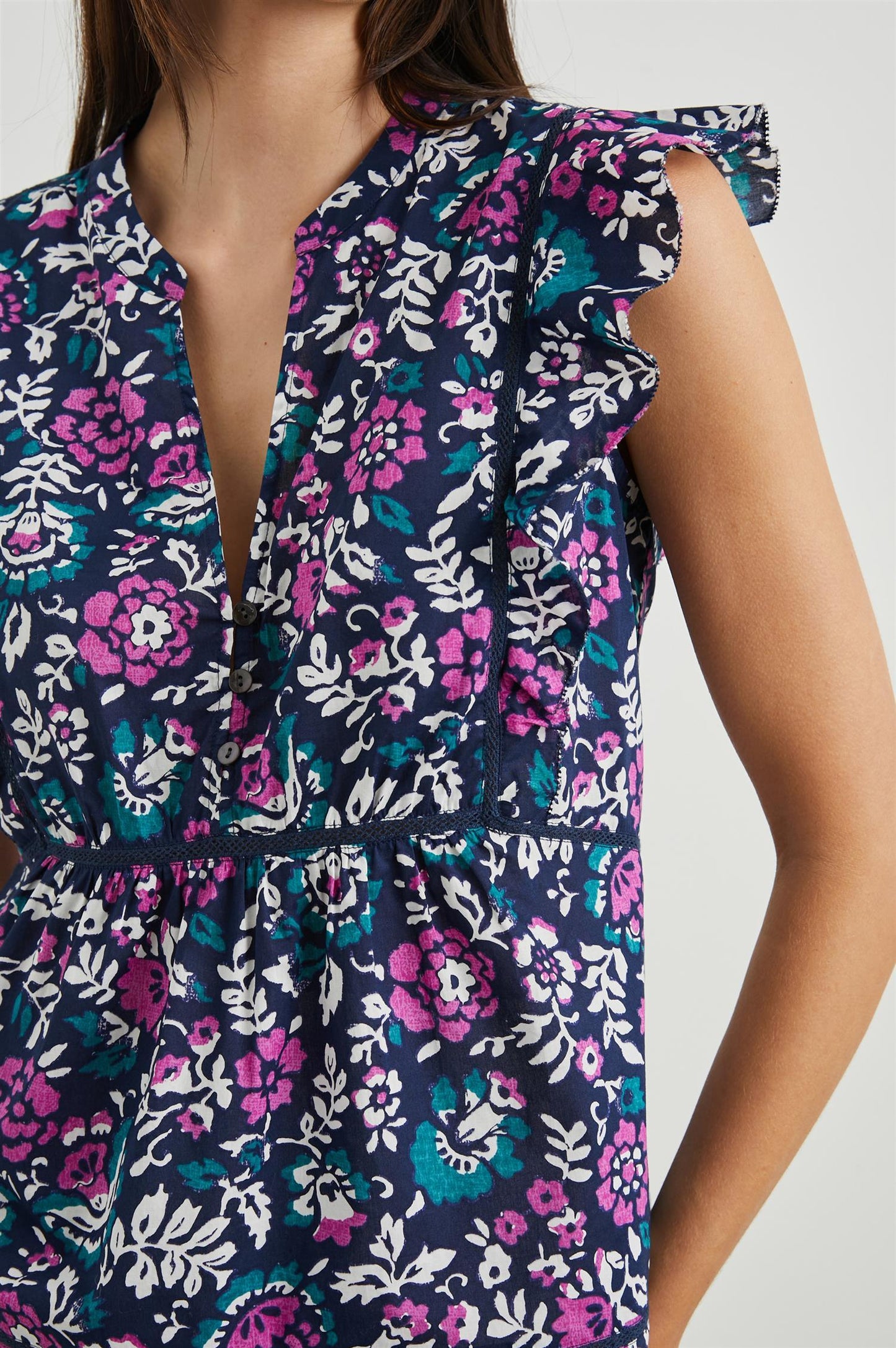 Misha Top Woodblock Floral - No22 Damplassen