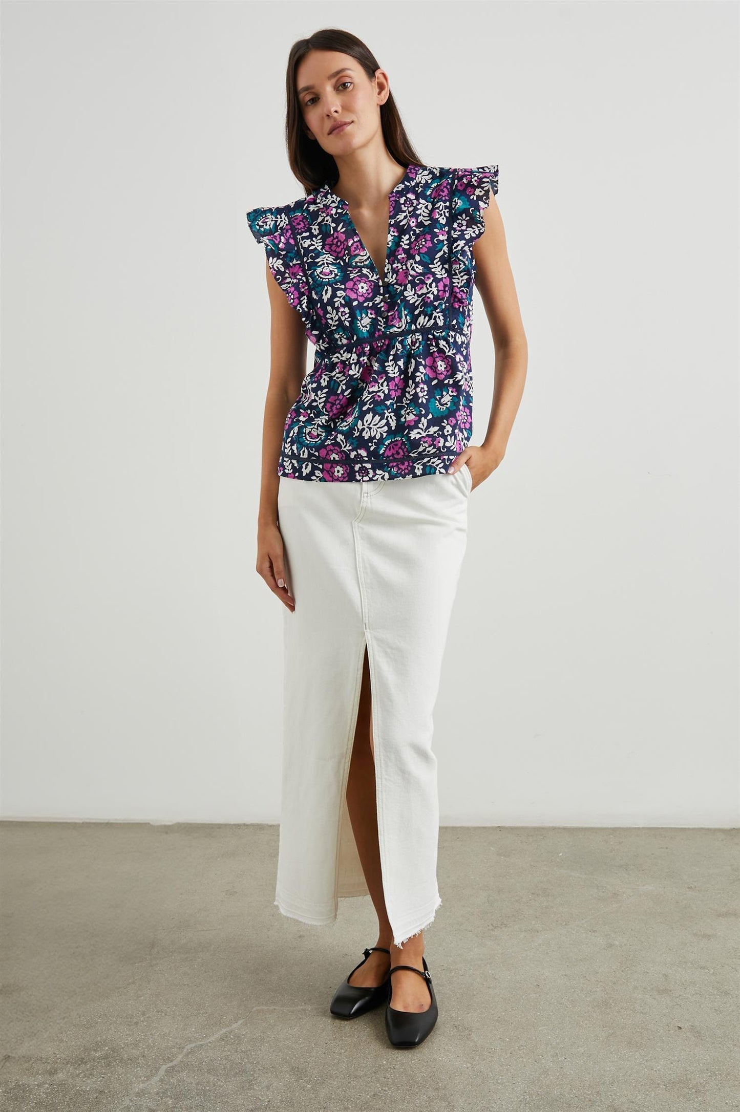 Misha Top Woodblock Floral - No22 Damplassen
