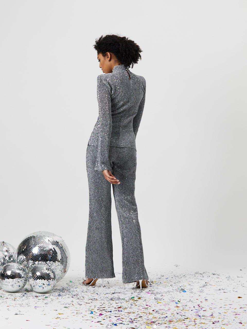 Nicci Sequins Top Silver - No22 Damplassen