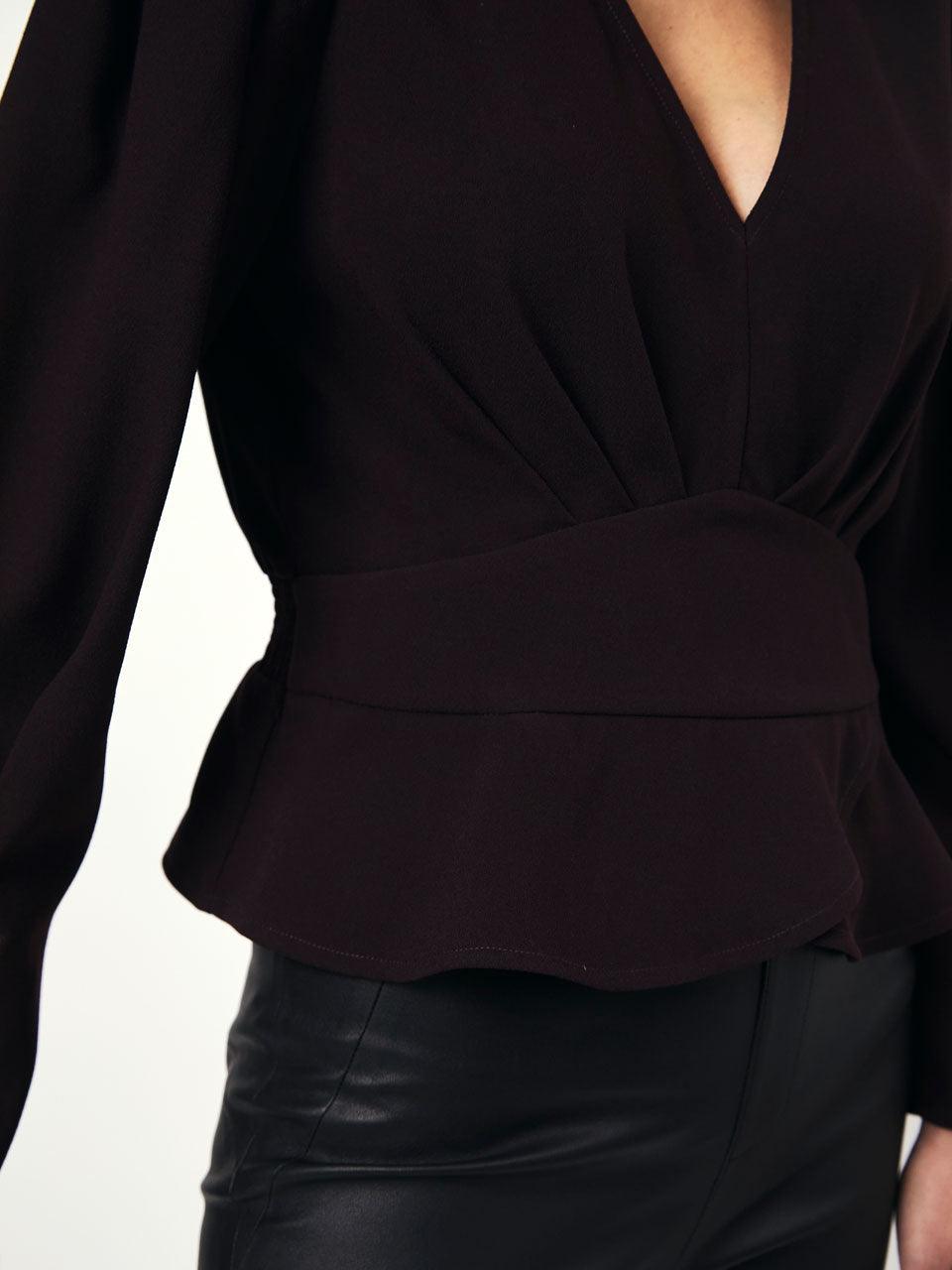 Sawyer Peplum Top Dark Grape - No22 Damplassen