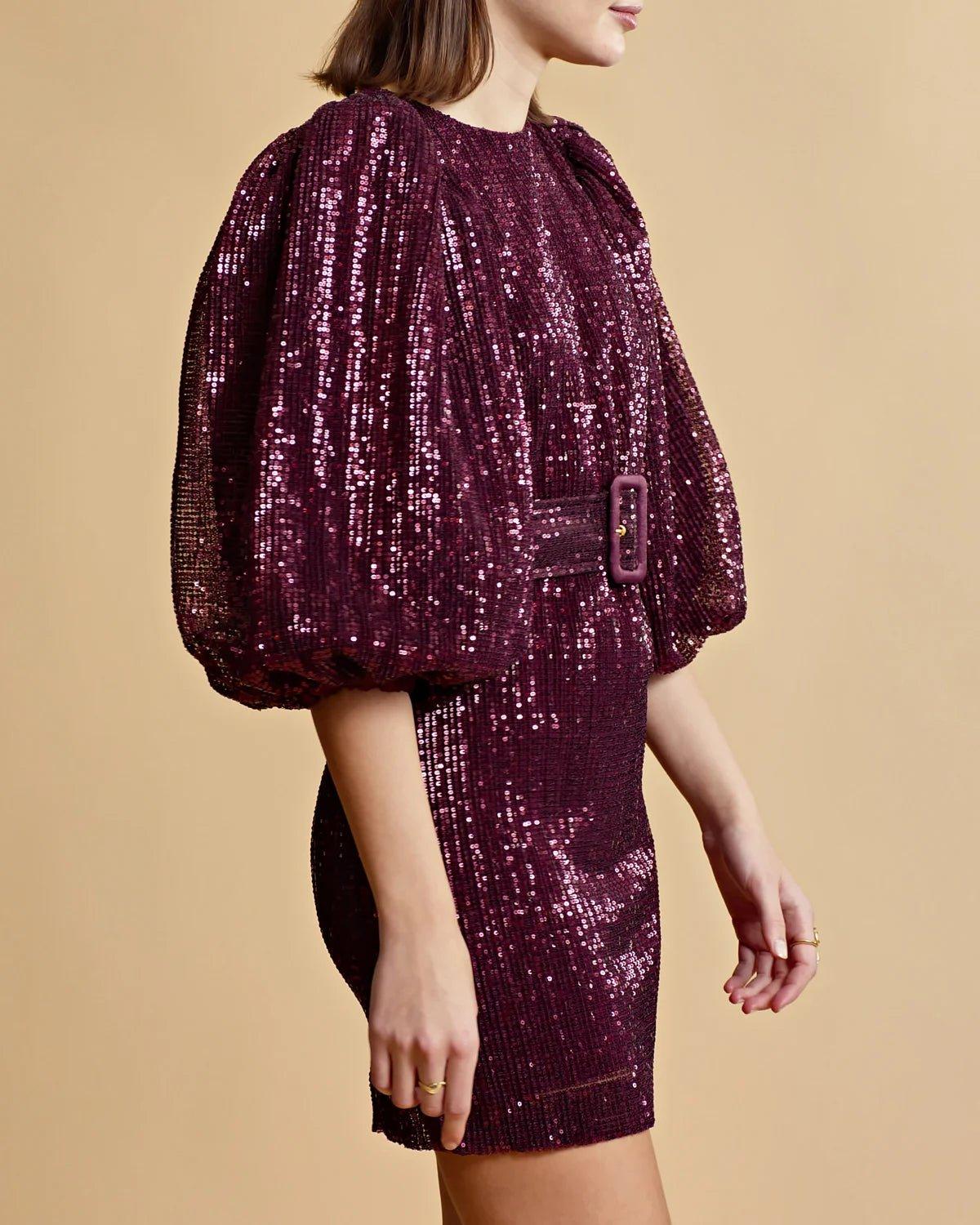 Sequins Dress Plum - No22 Damplassen