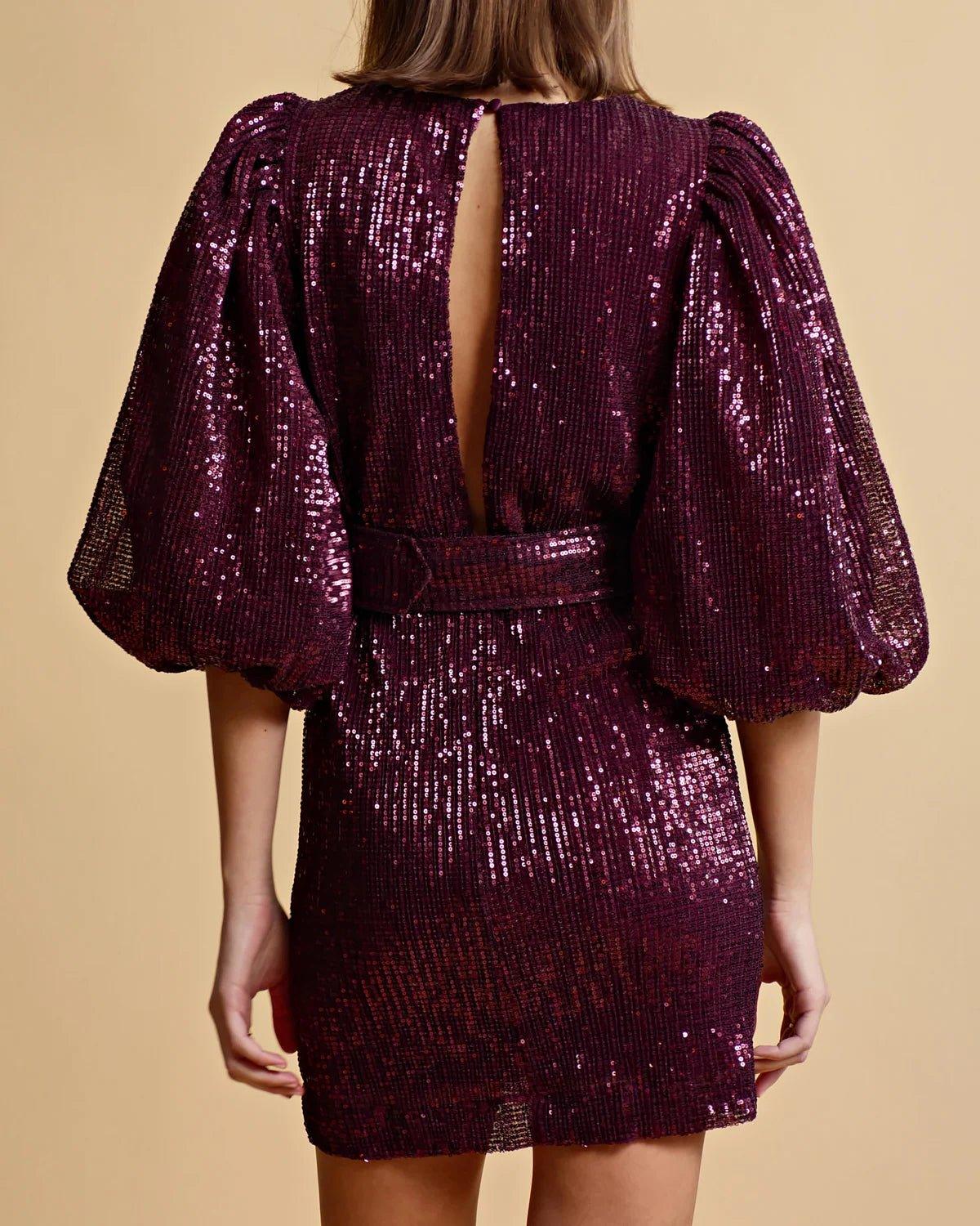 Sequins Dress Plum - No22 Damplassen