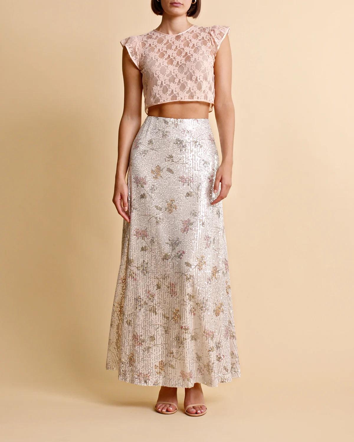 Sequins Maxi Skirt Botanic - No22 Damplassen