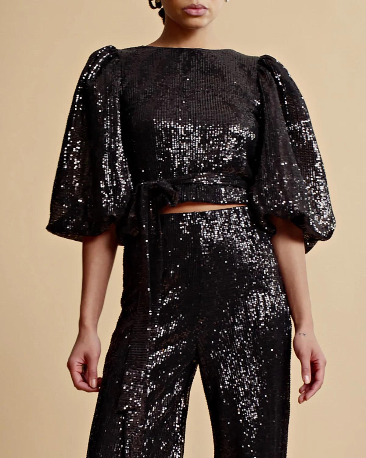 Sequins Top Black - No22 Damplassen